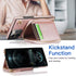 Asuwish iPhone 12 Pro Max Wallet Case: Leather Flip Cover with Zipper Card Holder, Screen Protector, Stand - Rose Gold.