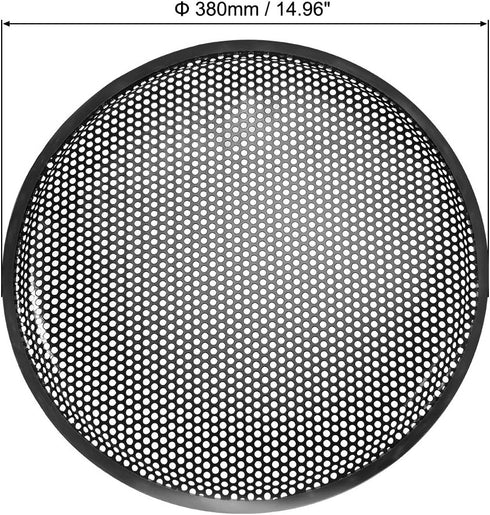 uxcell 2pcs 15" Speaker Waffle Grill Metal Mesh Subwoofer Guard Cover with Clips, Screws