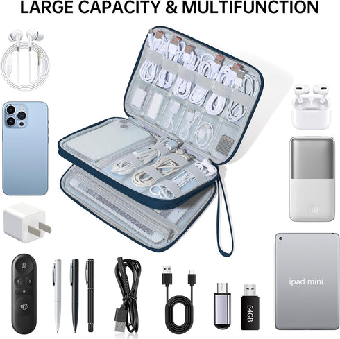 CILLA Electronics Organizer Travel Case, Compact Bag for Cable, Cord, Charger, Phone Accessories