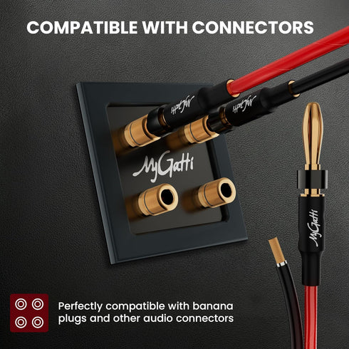 Mygatti 14/2 35FT, 14 2 Gauge Speaker Wire AWG Conductors OFC Pure Copper Electrical Red Black Cable for Car Speakers