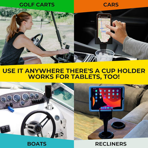 Cup Holder Phone Holder, Phone Mount for Car and Truck, Smartphone Car Accessories, iPhone 16, Google, Samsung, Black