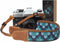 Padwa Lifestyle Camera Strap - 1.5" Crazy Horse Cowhide Head Cotton Strap, Vintage Embroidery for Photographers,