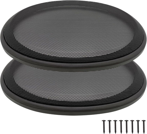 6" x 9" Speaker Grill Covers - Car Speaker Subwoofer Guard Protector, ABS Plastic Frame with Metal Mesh, Black