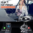Retractable Car Charger 4 in 1 Fast Phone Charger Adapter PD 63W with 31.5 inch Cables and 2 USB Ports, Compatible with