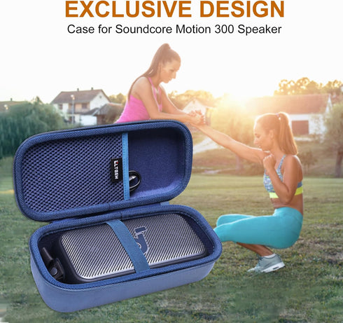 LTGEM Hard Travel Case for Soundcore Motion 300 Wireless Portable Speaker - Protective Carrying Case Bag, Blue