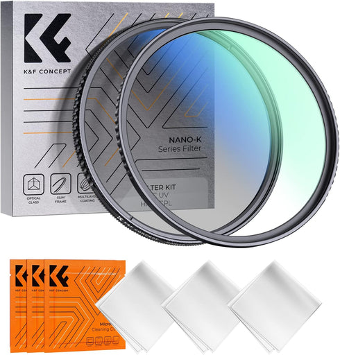 K&F Concept 82mm UV CPL Lens Filter Kit, 18 Multi-Layer Coatings, Circular Polarizer & MC UV Protection Filter Set