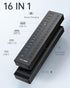 Powered USB 3.0 Hub, ACASIS 16 Port USB Hub with 60W Power Adapter, Wall Mount Support for PC and Laptop