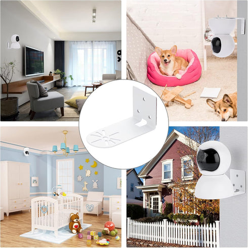 Sumnacon 2PCS Wall Mount Camera Shelf, Metal Small Wall Shelf with Adhesive, Universal Floating Shelf for Security