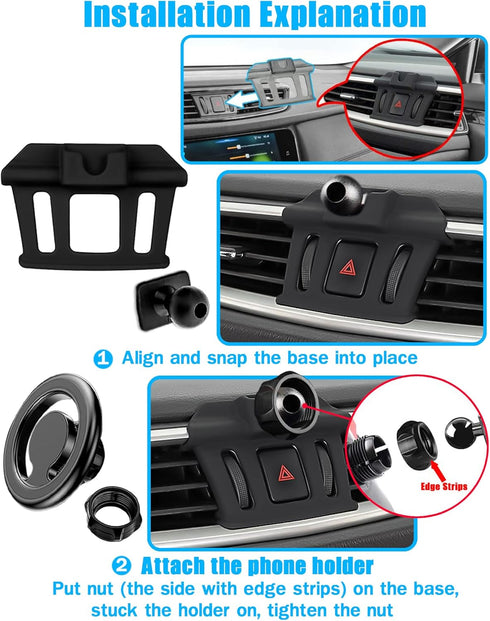 Mag-Safe Car Phone Holder Mount for Nissan Rogue 2014-2020, Custom Magnetic Air Vent Stand for iPhone 15 14 13 12 Pro