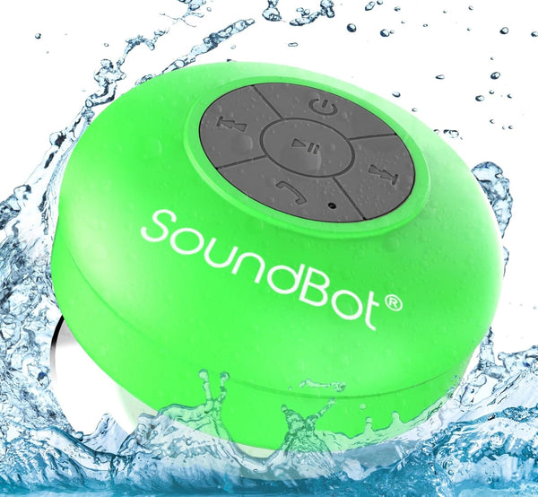 Soundbot SB510 HD Water Resistant Bluetooth Shower Speaker, Portable Speakerphone with Built-in Mic, 6hrs Playtime -