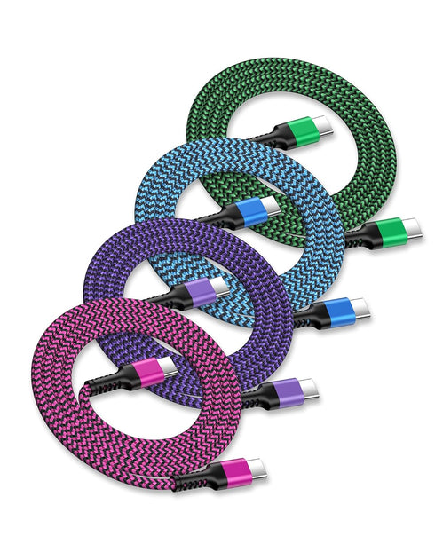 4 Pack/6FT Android Charger Fast Charging Cable for iPhone 16/16 Pro/16 Pro Max/16 Plus, C to C Cord for Auto Car