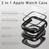2 in 1 Waterproof Case for Apple Watch 45mm Series 9/8/7, Full Coverage Bumper Cover with Tempered Glass Protector,