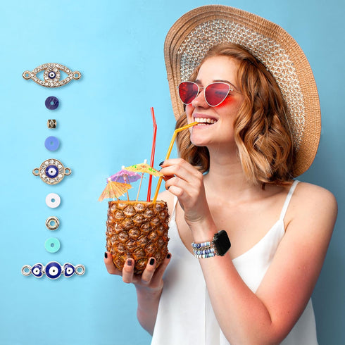 Laband DIY Beaded Bracelet for Apple Watch 38mm 40mm 41mm, Clay Beads with Charms Kit for Women Girls