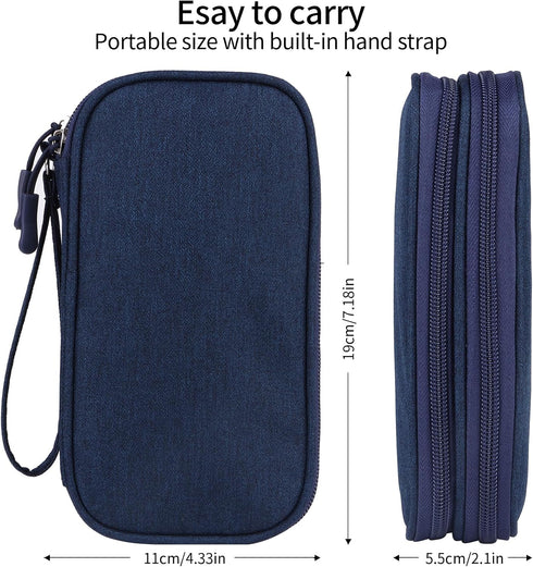 Travel Cable Organizer,Electronics Accessories Organizer Bag,Electronic Organizer Travel Universal Cable Organizer Electronics Accessories Bag for Charger, Phone, memory card,Travel Gadget Bag-Blue