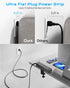 Acozvin 10FT, 24W 9 8 1.7" Flat Plug Desk Clamp Power Strip Total Charging Station, Desk Edge Mount Power Strip AC