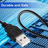 uxcell USB Replacement Charger Cable, Fast Charging Cord, DC 2mm Small Pin, 70cm, Black