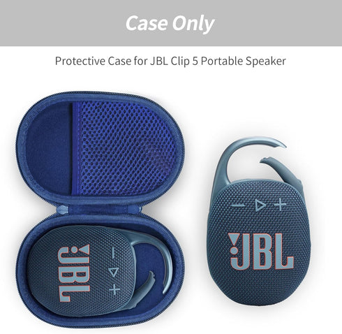 Case for JBL Clip 5 Portable Bluetooth Speaker, Cover for JBL Clip 5 Speaker, Waterproof and Dustproof Feature, for home, outdoor and travel(Blue) - Case Only