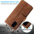 EYZUTAK Wallet Phone Case for Samsung Galaxy A51, Retro Matte 9 Card Holder Slots Zipper Pocket Case - Brown
