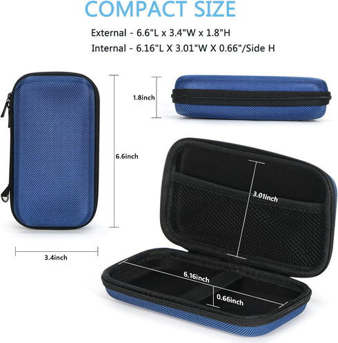 GLCON Portable Protection Hard EVA Case for External Battery, Cell Phone, GPS, Hard Drive, USB/Charging Cable, Small
