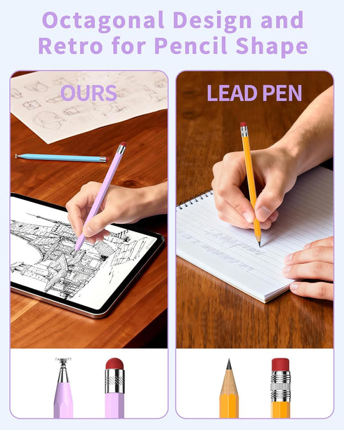 DAXINGXING Touchscreen(2Pcs),2-in-1 Stylus Pen for Heavier Octagonal Retro Stylus,Suitable Stylus Pen
