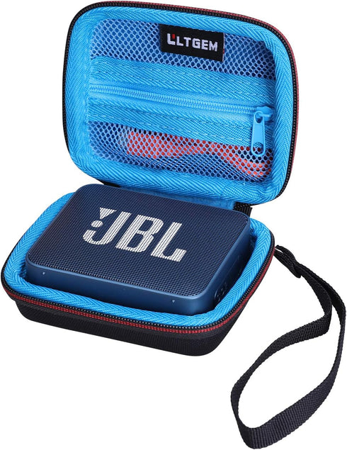 LTGEM Hard Carrying Case for JBL GO2 / GO Waterproof Ultra-Portable Bluetooth Speaker, Black+Blue