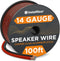 InstallGear 14 Gauge Speaker Wire Cable (100 Foot) - True Spec Soft Touch Red/Black for Car Stereos, Home Theater