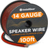 InstallGear 14 Gauge Speaker Wire Cable (100 Foot) - True Spec Soft Touch Red/Black for Car Stereos, Home Theater