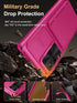 Vihibii for Samsung Galaxy S24 Ultra Case with Card Holder (4 Cards), Slide Camera Cover & Kickstand, Shockproof Rugged