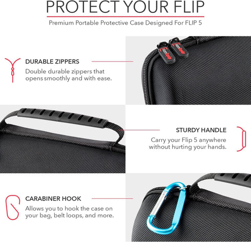 Hard Shell Case for JBL Flip 6 5 4, Wireless Waterproof Portable Speaker (case only)