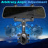 Rear View Mirror Phone Holder - Rotatable and Retractable Mount for iPhone Google Samsung 4-7IN Cell Phones