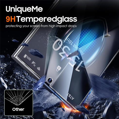 UniqueMe for Samsung Galaxy S24 Ultra Screen Protector, Case Friendly HD Clear Anti-Scratch 9H Tempered Glass 2 Pack +