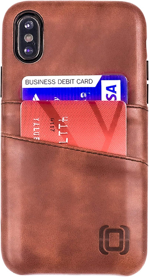 Dockem Wallet Case for iPhone X/XS, Built-in Metal Plate for Magnetic Mounting & 2 Credit Card Holders, (5.8" Exec M2,
