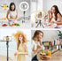 UEGOGO 10'' 72'' Holder38 Dimmable Ring Light with Tripod Stand & Phone Color Modes LED Ringlight for Live Stream
