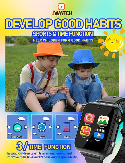Kids Smart Watch Phone with SOS, 10 Stories, 24 Puzzle Games, Pedometer Alarm Clock for Boys Girls Gift
