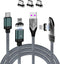 Magnetic USB C Charger Cable 2 in 1, 2-Pack PD 100W (5A) Nylon Braided USB C to USB C/Lightning Fast Charging Cable for