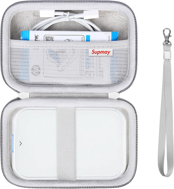 Hard Carrying Case for Canon Ivy 2 Mini Photo Printer, Wireless Bluetooth Portable Printer, Grey with Mesh Pocket