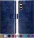 SUANPOT Leather Wallet Case for Samsung Galaxy S21+/S21 Plus 6.7" with RFID Blocking, Shockproof Flip Folio Cover, Blue