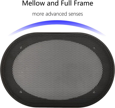 4" x 6" Speaker Grill Covers, Car Speaker Subwoofer Guard Protector, ABS Plastic Frame with Metal Mesh, Black - 2Pcs