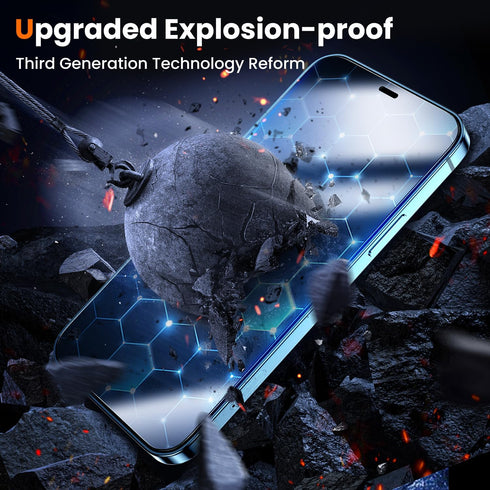 UniqueMe iPhone 12 Pro Max Screen Protector - Military Grade Shatterproof Tempered Glass, 9H+ Hardness, 2 Packs