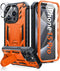 FNTCASE Military Grade Drop Proof Rugged Protective Case for iPhone 15 Pro with Kickstand & Built-in Protector (Orange)