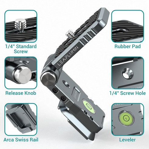 Leaplumin Foldable DSLR Camera L BracketLightweight Camera L Bracket Vertical Horizontal Switching Tripod Quick Release