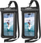 NEPHI IP68 Waterproof Phone Pouch 2 Pack, Adjustable Neck Lanyard Floating Case for iPhone, Black Phone Dry Bags for