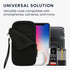 kwmobile Neoprene Phone Pouch XL - Universal Mobile Bag with Zipper, Wrist Strap - 6.7/6.8" - Black