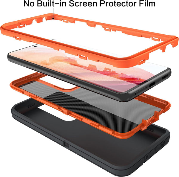 MXX Case for Galaxy S21 Ultra, 3-Layer Heavy Duty Body Bumper Cover, Shock Protection for Samsung Galaxy S21 Ultra 5G
