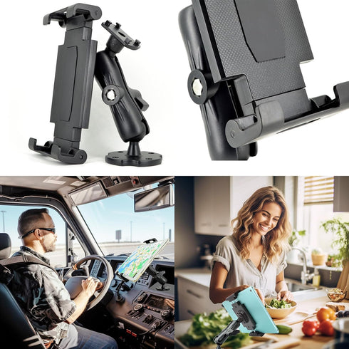 VAUBORTTI 6.5"-12.9" 1 inch/25mm Aluminum Arm Heavy Duty Tablet Mount Drill Base - for Tablet iPad Pro/Mini, iPad