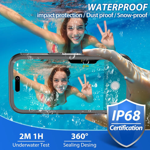 SPORTLINK 17 IP68 360 17 6.3" for iPhone Case - Waterproof Military Protective Full Body Heavy Duty Shockproof Sealed