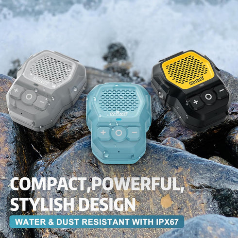 Mufoli 14 Wearable Bluetooth Speaker, Wireless Portable Speakers, Waterproof Jobsite Speaker Up to Hours Playtime, Clip