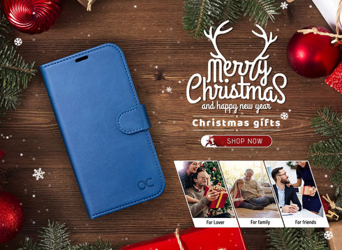 OCASE iPhone 13 Wallet Case - Light Blue PU Leather Flip Folio, RFID Blocking, Card Holders, Shockproof TPU, 6.1" 2021.
