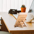 Bamboo Tablet Stand Holder, Adjustable Folding Wood iPad Stand with Chargeable Hole for Desk iPad Cooking Stand