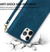ZZXX iPhone 12 Case Wallet with Card Slot - Premium Soft PU Leather Zipper Flip Folio, Blue 6.1 inch